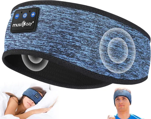 Miniatura 14 de MUSICOZY - Diadema para dormir con auriculares Bluetooth 5.4, audífonos inalámbricos con máscara para los ojos, orejeras HD para entrenamiento