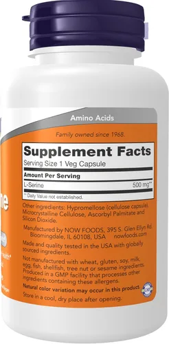 Miniatura 2 de Now Foods, L-serina, 500 mg, 120 cápsulas vegetales