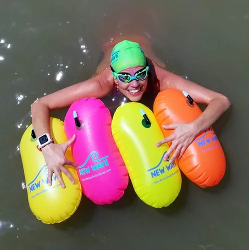 Miniatura 2 de Burbuja de Natación New Wave para Nadadores de Aguas Abiertas y Triatletas - Sé Brillante, Sé Visto y Sé Más Seguro con New Wave Mientras Nadas al