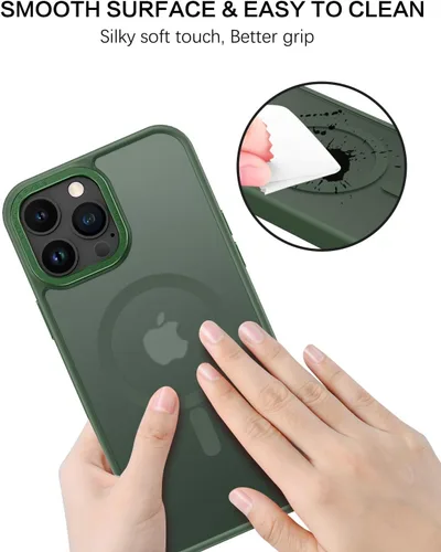 Miniatura 5 de BENTOBEN Funda magnética para iPhone 13 Pro Max, compatible con MagSafe, translúcida mate esmerilada, antihuellas, delgada, a prueba de golpes