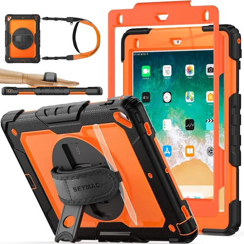 Miniatura 8 de SEYMAC stock Funda para iPad de 6ª / 5ª Generación Funda/Air 2 / Pro de 9.7 pulgadas, Protección Resistente con Protector de Pantalla, con Soporte