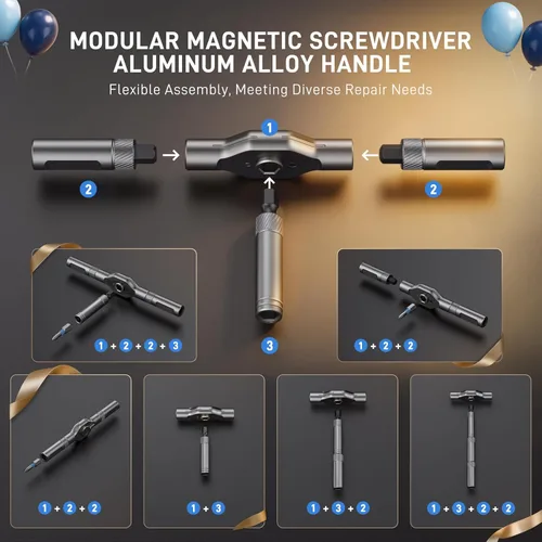 Miniatura 4 de 42 in 1 Magnetic Screwdriver Set with Gift Box, Father’s Day Gifts for Men, Husband, Dad, Ratchet Screwdriver Set for Furniture, Computer, Bicycle