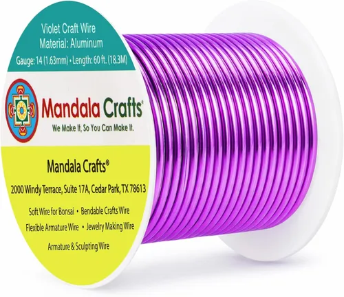 Miniatura 230 de Mandala Crafts - Alambre de aluminio anodizado de 8 calibre para hacer joyas - 9.75 m de alambre flexible negro colorido - Flexible para bonsái