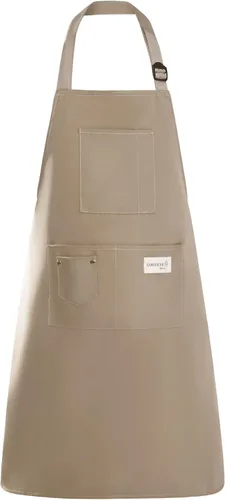 Miniatura 8 de Delantales de chef de algodón para hombres y mujeres, bolsillos grandes, material de lona Negro