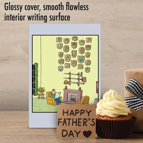Miniatura 3 de NobleWorks - 1 tarjeta de felicitación del día del padre divertida - Tarjeta de humor para papá de hijo, hija, tarjeta de notas con sobre - Hojas