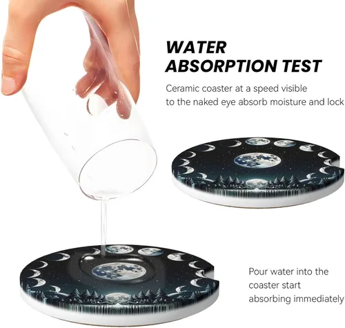 Miniatura 3 de ABLESKY Posavasos de automóvil para portavasos de automóvil, paquete de 2 posavasos absorbentes antideslizantes para automóvil, 2.56 pulgadas