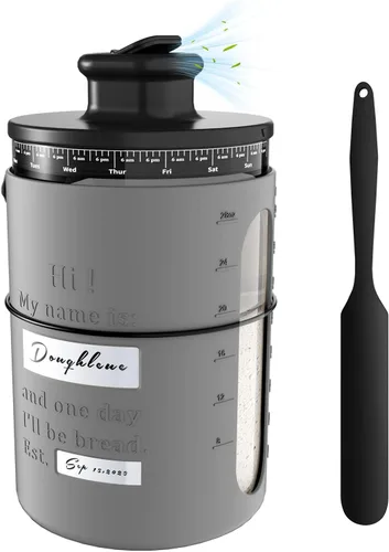 Tarro personalizado de masa madre de vidrio de 34 oz con tapa con ventilación – Nombre y fecha personalizados – Tarro grande de vidrio de 34 oz para