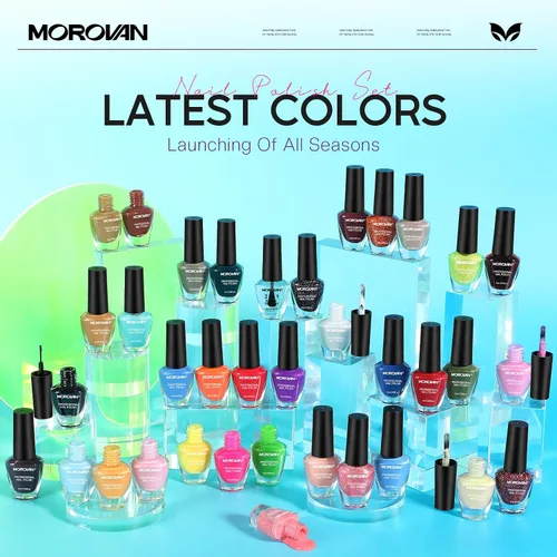 Miniatura 5 de Morovan Juego de esmalte de uñas de uñas: regalo de primavera y verano 2026, 36 piezas, con purpurina y aire brillante, kit de esmalte de uñas