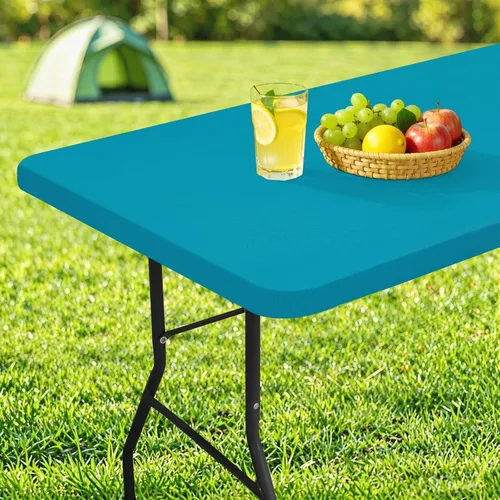 Miniatura 22 de homing Mantel cuadrado ajustable de poliéster impermeable, protector de mesa lavable para picnic, campamento, al aire libre (negro, 34 x 34 pulgadas)