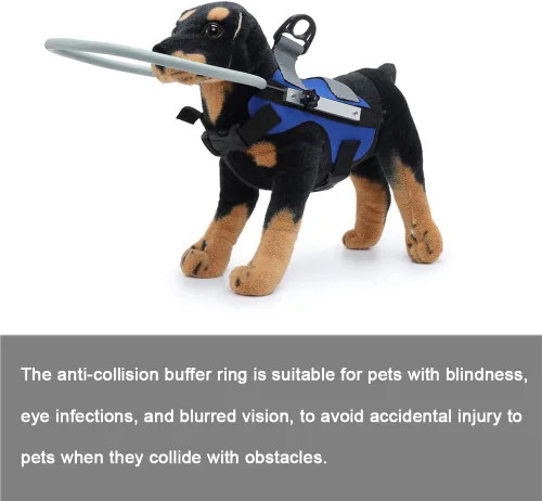 Miniatura 3 de Anillo ciego para perro, arnés ciego ajustable para perro, parachoques ciego para proteger gatos y perros con ceguera, visión borrosa, ojos enfermos