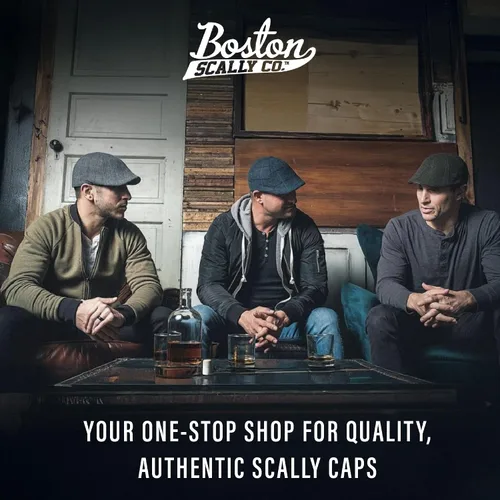 Miniatura 5 de The Original Boston Scally Gorra The Scrapper Newsboy Gorra plana 6 paneles de algodón ajustado para hombre Carbón