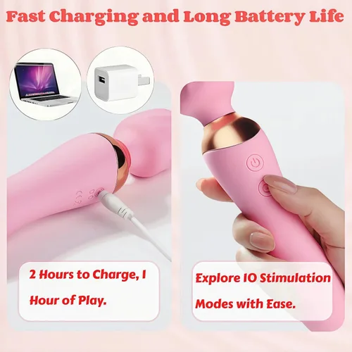 Miniatura 5 de Juguete para adultos para mujeres, seguro para el cuerpo e impermeable, recargable de 10 velocidades, vibración silenciosa para relajación de cuerpo