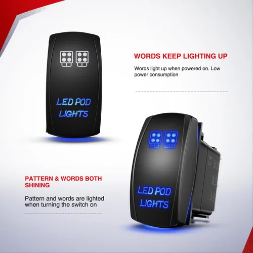 Miniatura 5 de Nilight - Kit de arnés con cableado para luces LED POD de 16 AWG, barra de luz LED de 12 V, interruptor basculante de 5 pines, láser de encendido