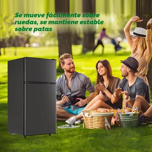 Miniatura 8 de DEMULLER Mini refrigerador con congelador superior, tamaño de apartamento, doble puerta, compacto, pequeño refrigerador para uso personal, mini Gris