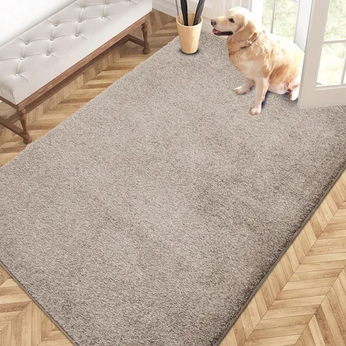 Miniatura 83 de PURRUGS Alfombra de área de fácil cuidado de 4 x 6 pies, antideslizante, lavable a máquina, tapete para puerta de perro, resistente a las manchas