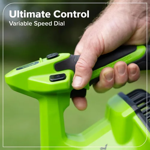 Miniatura 10 de Greenworks Soplador de hojas axial sin escobillas de 24 V (515 CFM/130 MPH), volumen de aire extremo para hojas húmedas, residuos pesados y limpieza