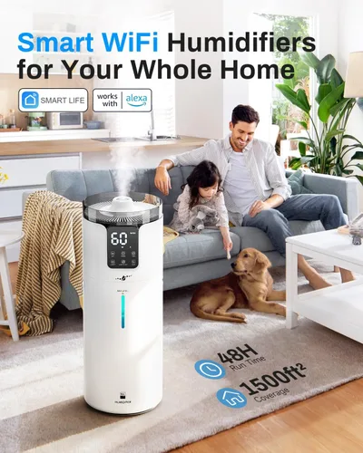 Miniatura 2 de Lacidoll Humidificador inteligente de 16 litros para habitación grande, humidificador para toda la casa para el hogar, 1500 pies cuadrados