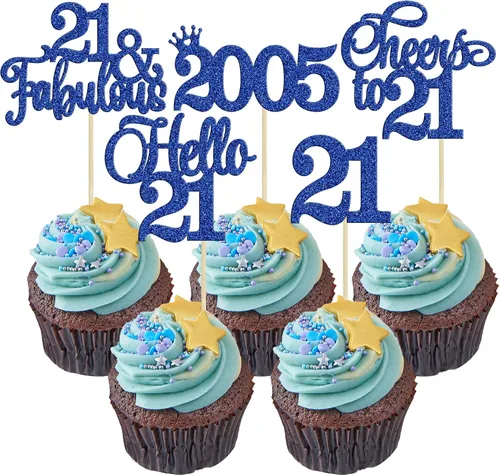 Miniatura 50 de Gyufise Paquete de 24 adornos negros para cupcakes de 10.º cumpleaños con purpurina negra 10 Ten Hello 10 Dights dobles desde 2015 para decoraciones