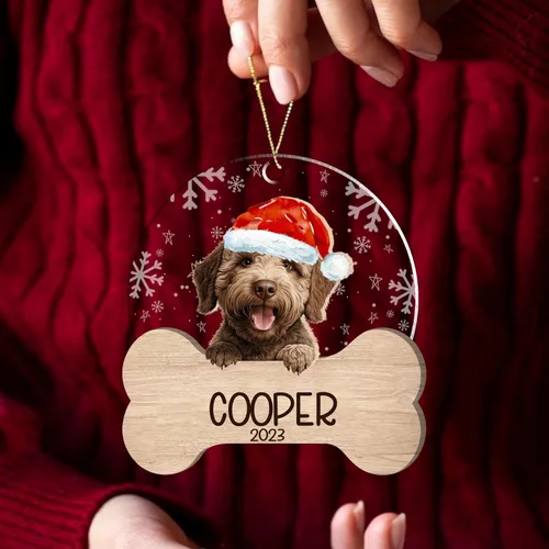 Miniatura 116 de Nazenti American Pit Bull Terrier Adorno de Navidad, adorno de perro fotográfico, adorno de perro personalizado, adornos de fotos de madera