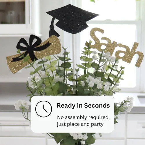 Miniatura 4 de Centros de mesa de graduación para mesa, decoraciones de mesa de graduación 2027 Palitos de centro de fiesta de graduación personalizados