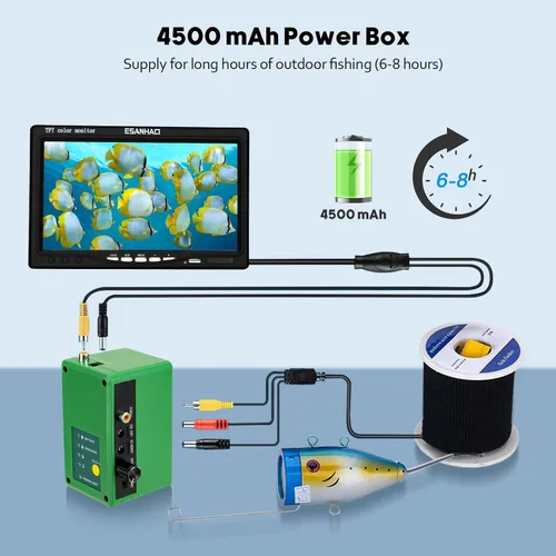 Miniatura 7 de Fishing Camera with Monitor ice Fishing Camera Underwater 1000TVL,98ft/30m Cable for Lake Kayak Boat Saltwater Fishing