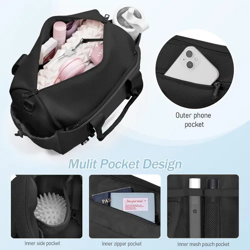 Miniatura 6 de Bolsa de gimnasio antirrobo, Negro