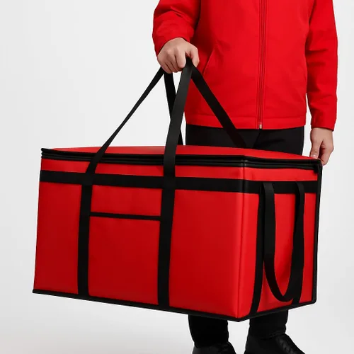 Miniatura 12 de musbus - Paquete de 2 bolsas de compra aislantes XL, rojas, reutilizables, de alta resistencia, con cierre, plegables, para compras, para coche