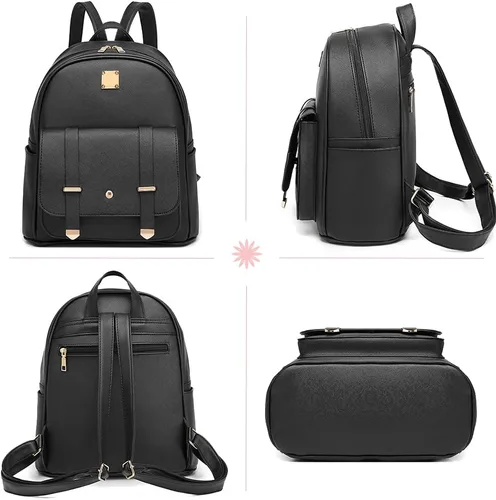 Miniatura 5 de MACCINELO Linda mochila de cuero para mujer, mochila pequeña con lazo para regalo de niñas, bolsa de hombro para mujer, 3