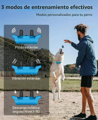 Miniatura 2 de Bousnic Collar de choque para perro con control remoto, [Nueva edición] Collar de entrenamiento de perros de 4000 pies para perros grandes, medianos