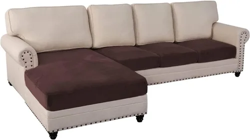 Miniatura 21 de Fundas para sofá de 3/4 piezas, fundas para sofá en forma de L para sofá seccional, elásticas, más gruesas, de jacquard separado, funda para sofá #1