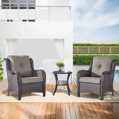 Miniatura 7 de Rilyson Cojines de patio para muebles de exterior, 22 x 24 pulgadas, respaldo alto y asiento profundo, cojín de exterior para sillas de patio, sofá