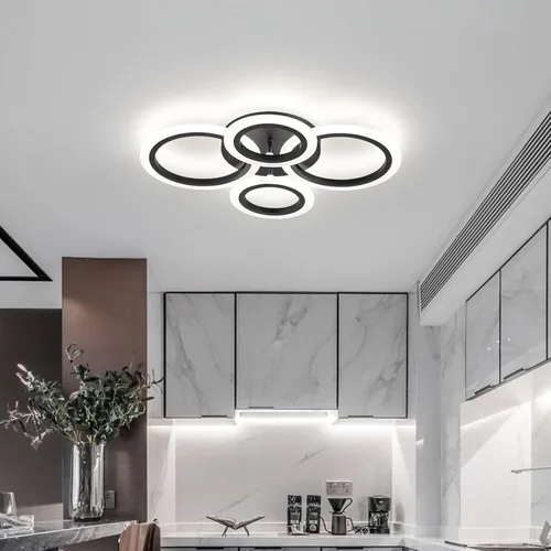 Miniatura 2 de Shine LUEST Lámpara de techo LED moderna de 34 W, 3000 K-6000 K regulable, accesorios de iluminación de techo para montaje en techo, 4 anillos