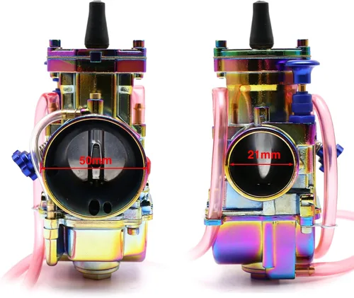Miniatura 5 de Colorido PWK - Kit de carburador de 0.827 in con filtro de aire y colector de admisión, ajuste universal para motores de 50 cc a 100 cc 2T 4T motos