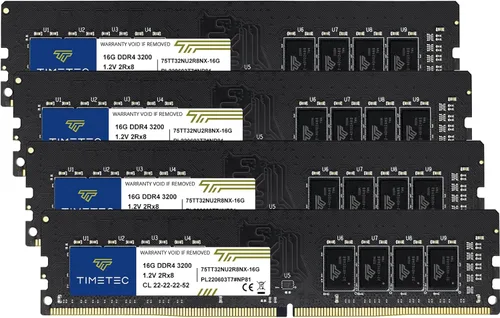 Miniatura 14 de Timetec Pinnacle Konduit Kit de 16 GB (2 x 8 GB) DDR4 3200 MHz PC4-25600 CL16-18-18-38 XMP2.0 Overclocking 1.35V Compatible con AMD e Intel Desktop
