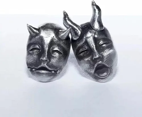Miniatura 3 de Pendientes de demonio gótico con máscara de fantasma de diablo Prajna para bebé con cara de bebé, pequeños aretes de terror de Halloween