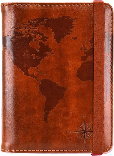 Miniatura 15 de Kandouren - Funda para pasaporte con bloqueo RFID, cartera para pasaporte para hombres y mujeres, el mejor regalo para viajeros, tarjetas de crédito