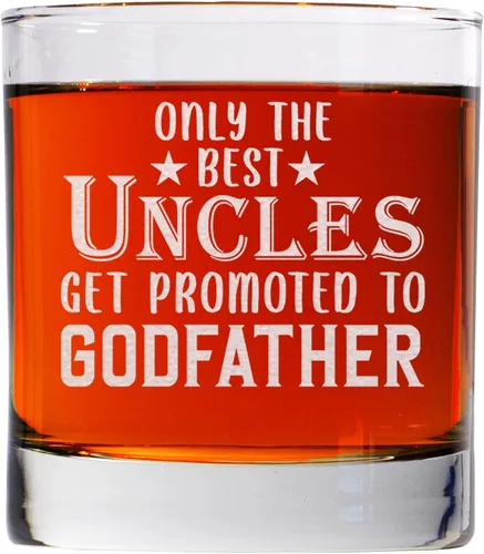 Only The Best Uncles Get Promoted To Godfather - Vaso de whisky de 11 onzas – Regalo especial para padrino para comunión, bautismo, ¿serás mi padrino