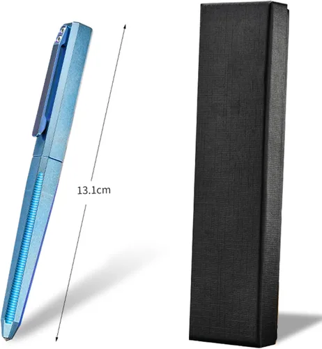 Miniatura 2 de Hamans Bolígrafo de titanio con tapa de clip de 5.2 pulgadas, bolígrafo táctico de tamaño compacto para llevar a diario