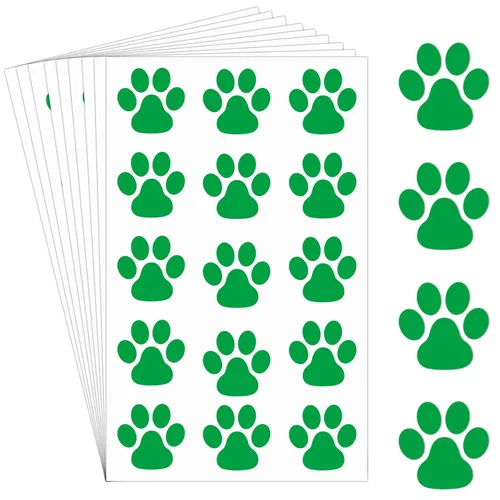 Miniatura 15 de Harloon 20 hojas, 300 unidades, tatuajes temporales de huellas de patas, calcomanías de perro extraíbles para animar patrulla de las mujeres, pies