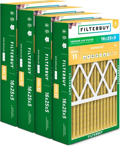 Miniatura 17 de Filterbuy Filtro de aire MERV 11 de 10 x 17 x 2 pulgadas Defensa Superior contra Mascotas y Alergias (paquete de 4), filtros exteriores plisados