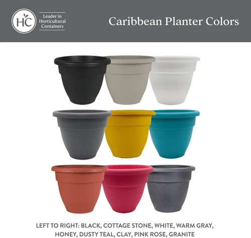 Miniatura 6 de The HC Companies, Caribbean - Maceta de plástico y ligera de 6 pulgadas para interiores y exteriores, maceta para hierbas y flores, color negro