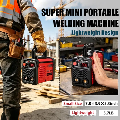 Miniatura 3 de Hpoouo Soldador de Varillas de 200 Amperios 20 PCS, Máquina de Soldadura Portátil Super MINI, Máquina Soldadora Inversora IGBT 110V con Arranque