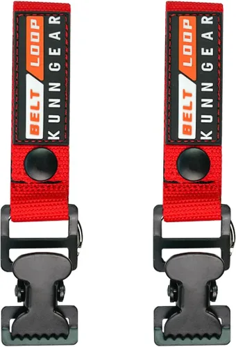 KUNN Clips para guantes para trabajo, correa portaguantes de cinturón de seguridad para construcción, bomberos, paquete de 1/paquete de 2 Rojo