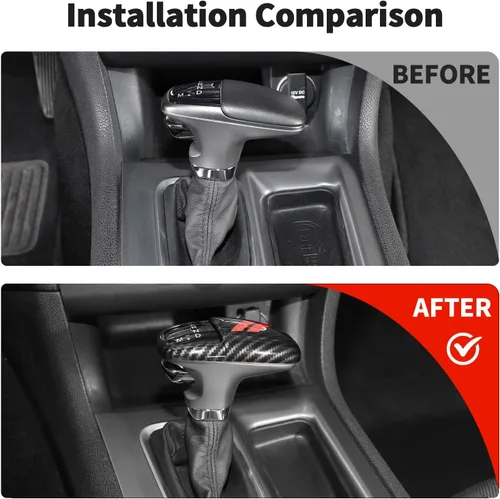 Miniatura 2 de JWWY Pomos de palanca de cambios para Dodge Challenger Charger 2015-2025+ Durango 2018-2025, accesorios interiores, fibra de carbono roja Rojo