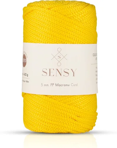 Miniatura 74 de Sensy - Cuerda de poliéster prémium de 0.197 in, 104 yardas, 100% polipropileno, cordón de macramé de 0.197 in, cuerda de ganchillo para bolsa