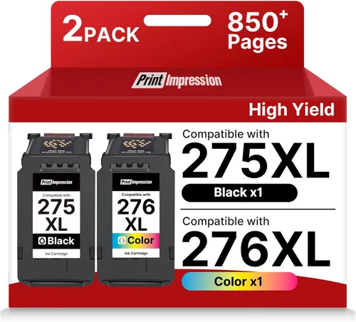 PG-275XL/CL-276XL - Cartuchos de tinta de repuesto para Canon 275 y 276 para impresoras Pixma TR4720 TS3522 TS3520 TS3720 TS3722 TS3500 TR4722