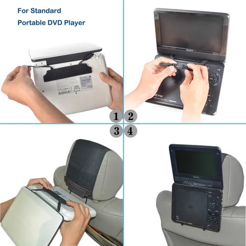 Miniatura 5 de TFY Soporte universal para reposacabezas de coche para reproductor de DVD portátil