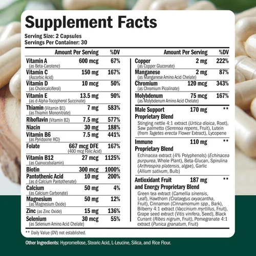 Miniatura 5 de Vimerson Health Glucosamina condroitina cúrcuma MSM + suplemento multivitamínico para hombres 2 botellas para él. Salud de las articulaciones