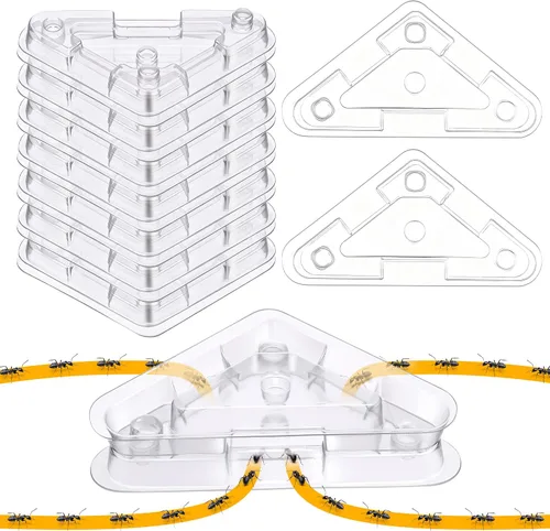 Miniatura 8 de Qualirey 32 piezas de estaciones de cebo para hormigas reutilizables (cebo no incluido), trampa multisuperficie para hormigas para el hogar, control