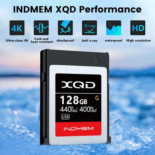 Miniatura 2 de INDMEM Tarjetas de memoria XQD de 128 GB, 5 tarjetas de memoria flash MLC XQD de alta velocidad Serie G Lectura máxima de 440 MB/s, escritura